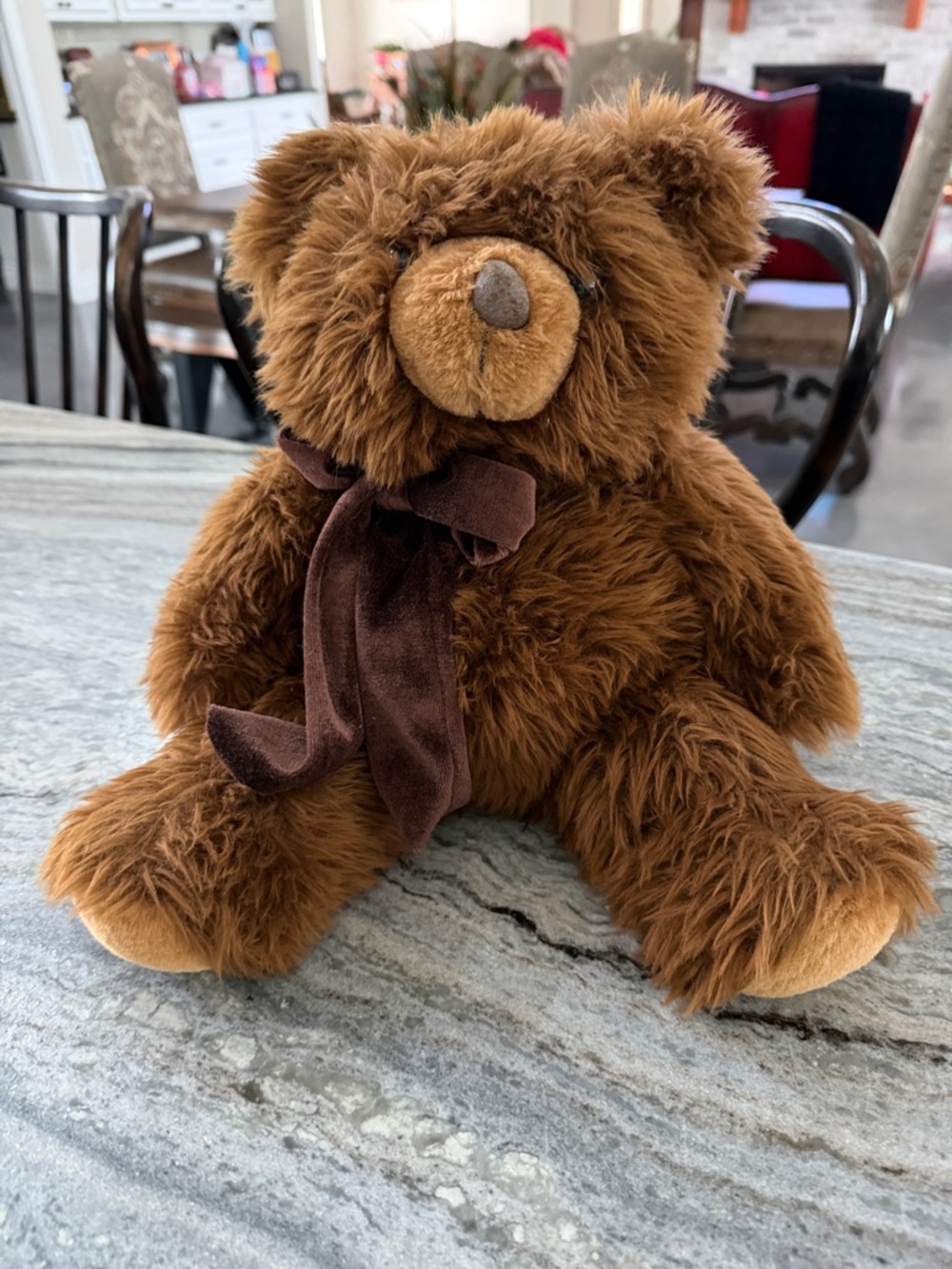 Heat & Comfort Plush Brown Teddy Bear with Bow